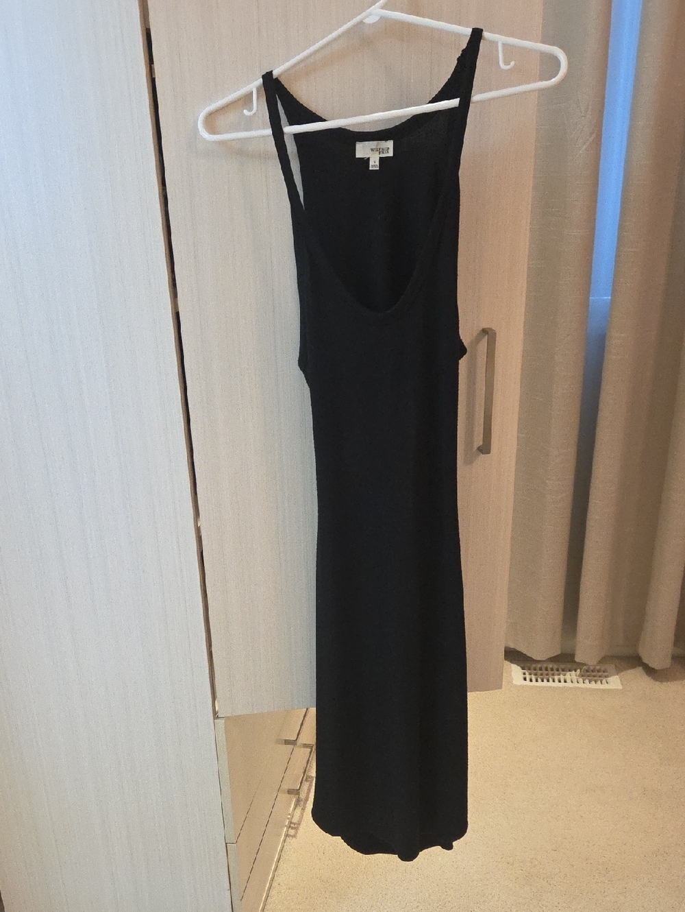 Wilfred Black Tank Midi Scoop-Neck Cut Out Dress